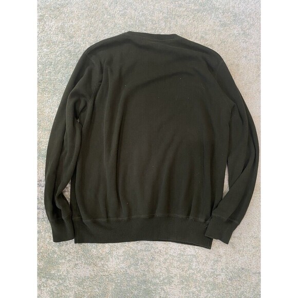 POLO RALPH LAUREN Mens Sz L Olive Green Pima Cotton Long Sleeve V-Neck Sweater - Picture 2 of 6